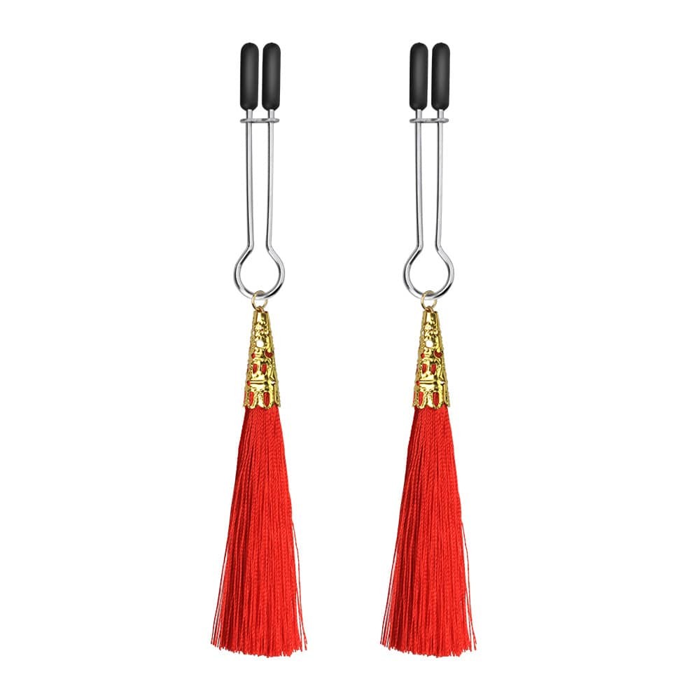 Mellbimbócsipesz piros bojt – Glamor Tassel elegáns kiegészítő - Image 5
