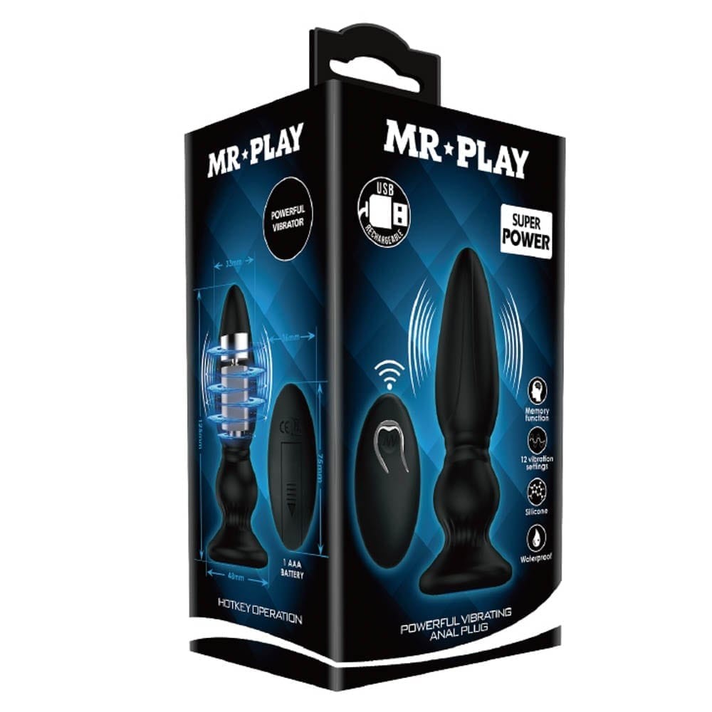 Mr. Play Super Power - anál plug távirányítóval (fekete) - Image 5