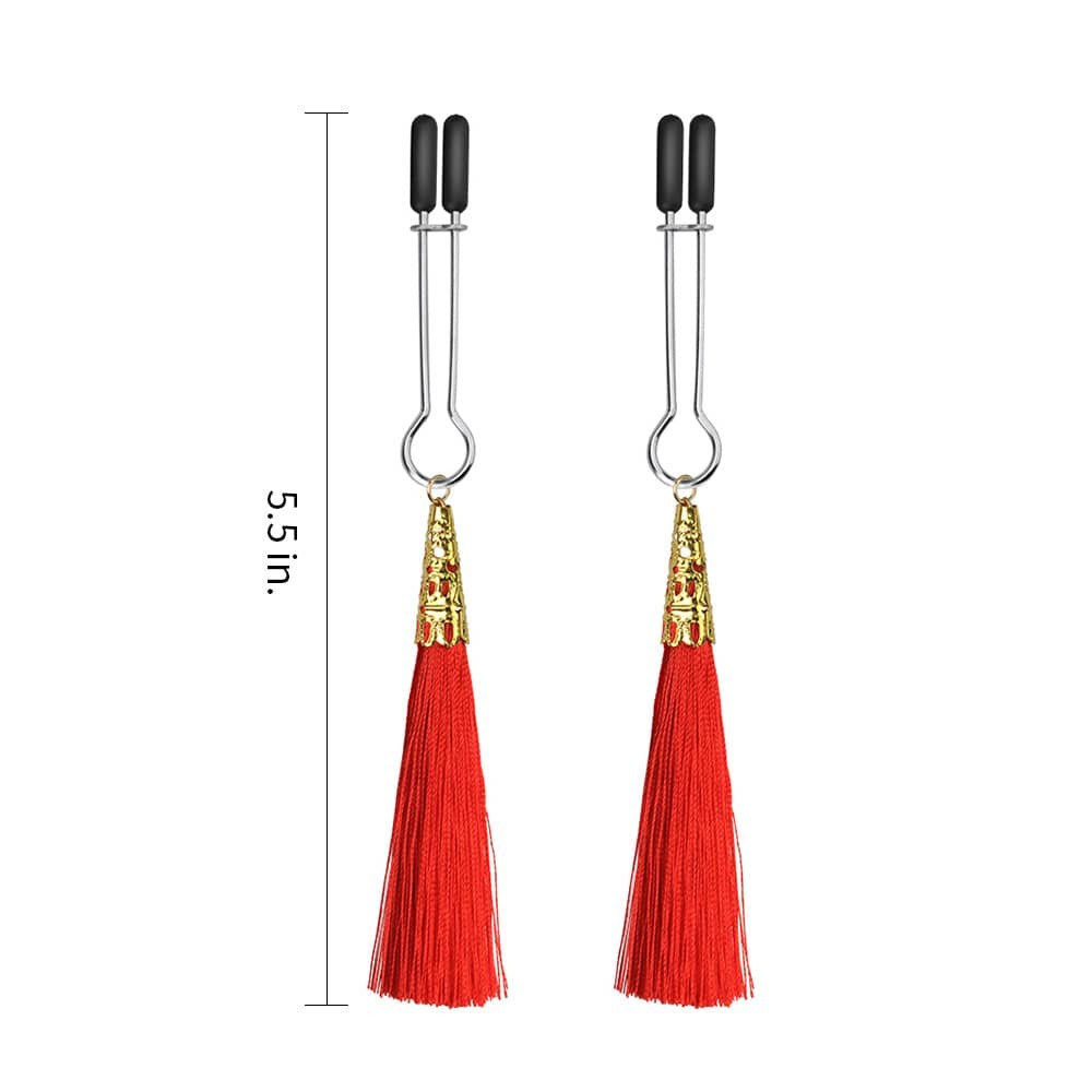 Mellbimbócsipesz piros bojt – Glamor Tassel elegáns kiegészítő - Image 2