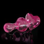 No. 75 Pink — Üveg Anál Plug Szív Alakú Talppal