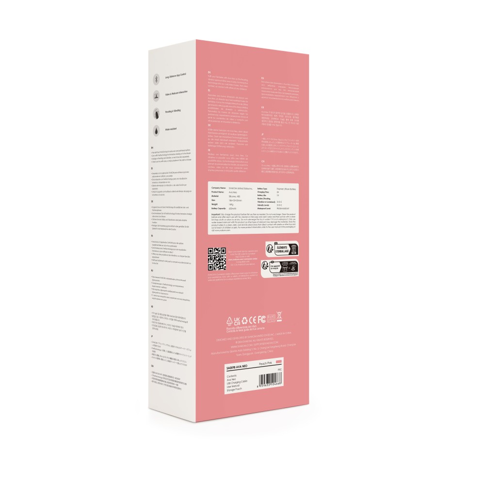 Ava Neo Peach Pink Vibrátor – Intelligens, személyre szabható kényeztetés - Image 3