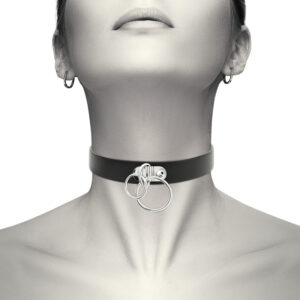 COQUETTE CHIC DESIRE – dupla gyűrűs vegán bőr choker