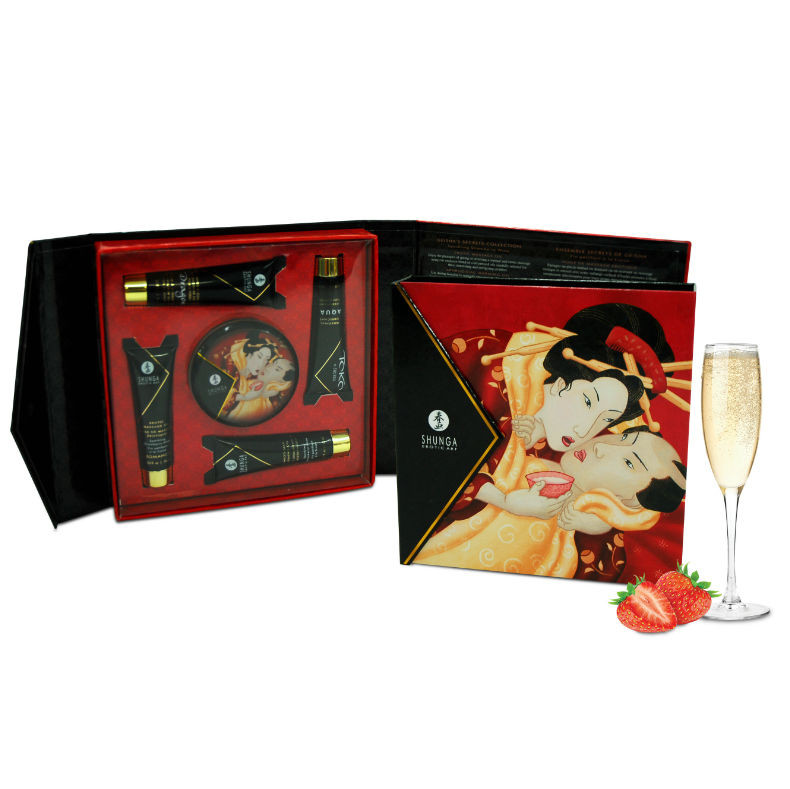 Shunga Geisha Secrets epres pezsgő kényeztető készlet - Image 3