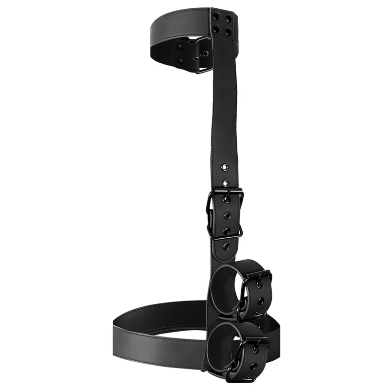 BDSM nyakörv és csuklóbilincs szett – Fetish Submissive harness - Image 4