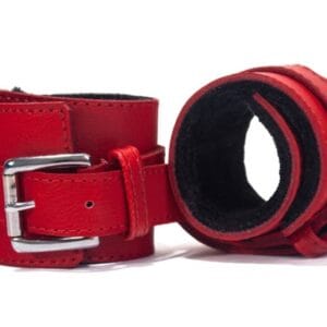 Hand Cuffs Grain Leather Red/Black_B0O25_3