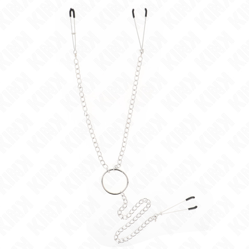 KINK Triple – hármas csikló- és mellbimbó csipesz lánccal