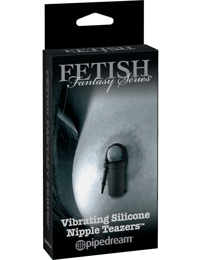Vibrating Silicone Nipple Teazers Black