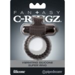 Vibrating Silicone Super Ring  Black