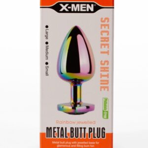 X-MEN Secret Shine Metal Butt Plug Rainbowheart L