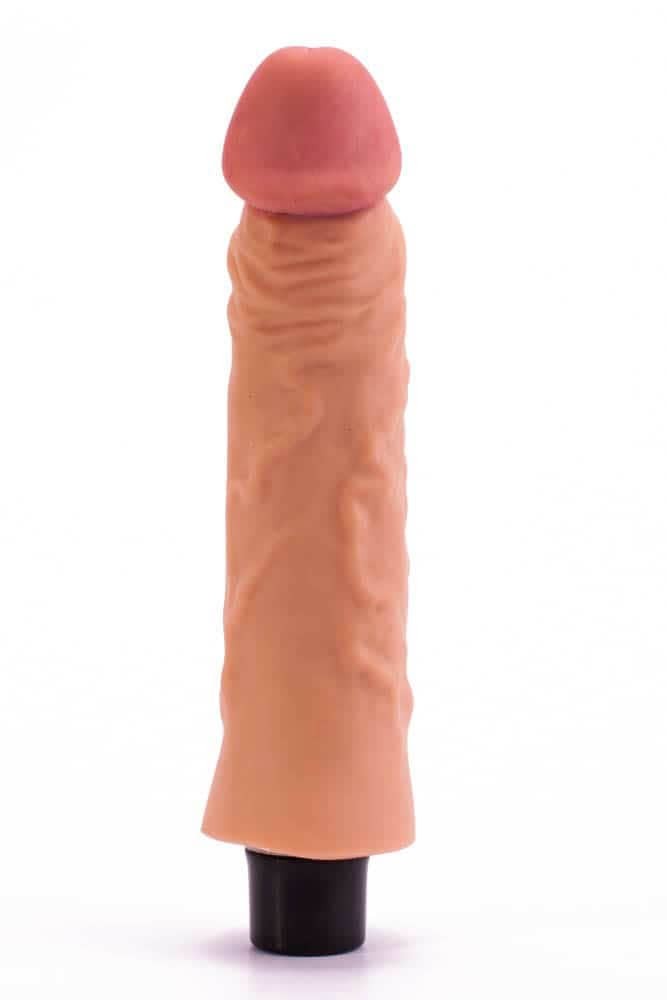 Real Softee 3 (21,8 cm) – vízálló, elemes vibráló dildó (testszínű) - Image 5