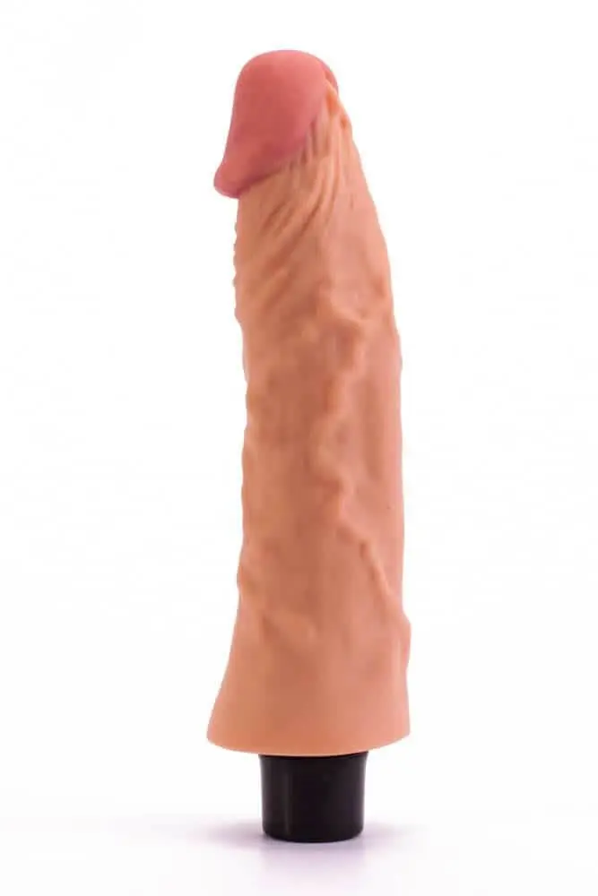 Real Softee 3 (21,8 cm) – vízálló, elemes vibráló dildó (testszínű) - Image 2