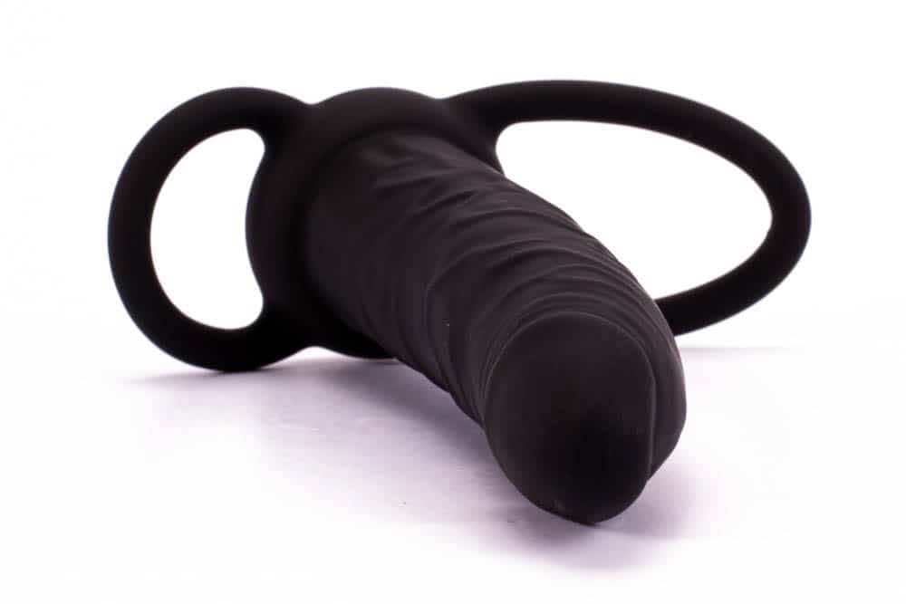 Lovetoy Silicone Fantasy Double Prober — Fekete Üreges Dildó - Image 3