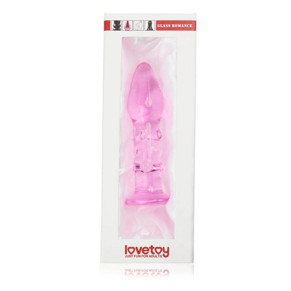 Glass Romance 13,9 cm - üveg anál plug stimuláló gömbökkel (rózsaszín) - Image 3