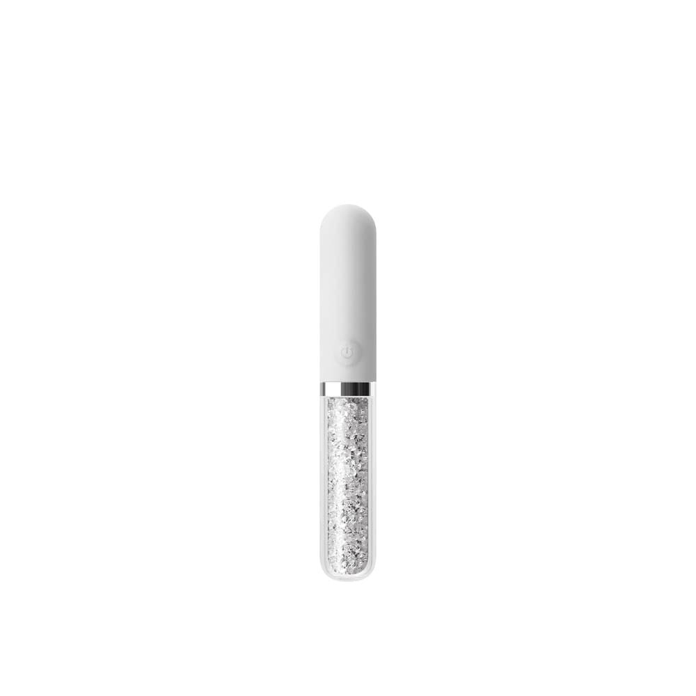 Stardust Posh (12,8 cm) - üveg-szilikon vibrátor Swarovski kristállyal (fehér) - Image 2