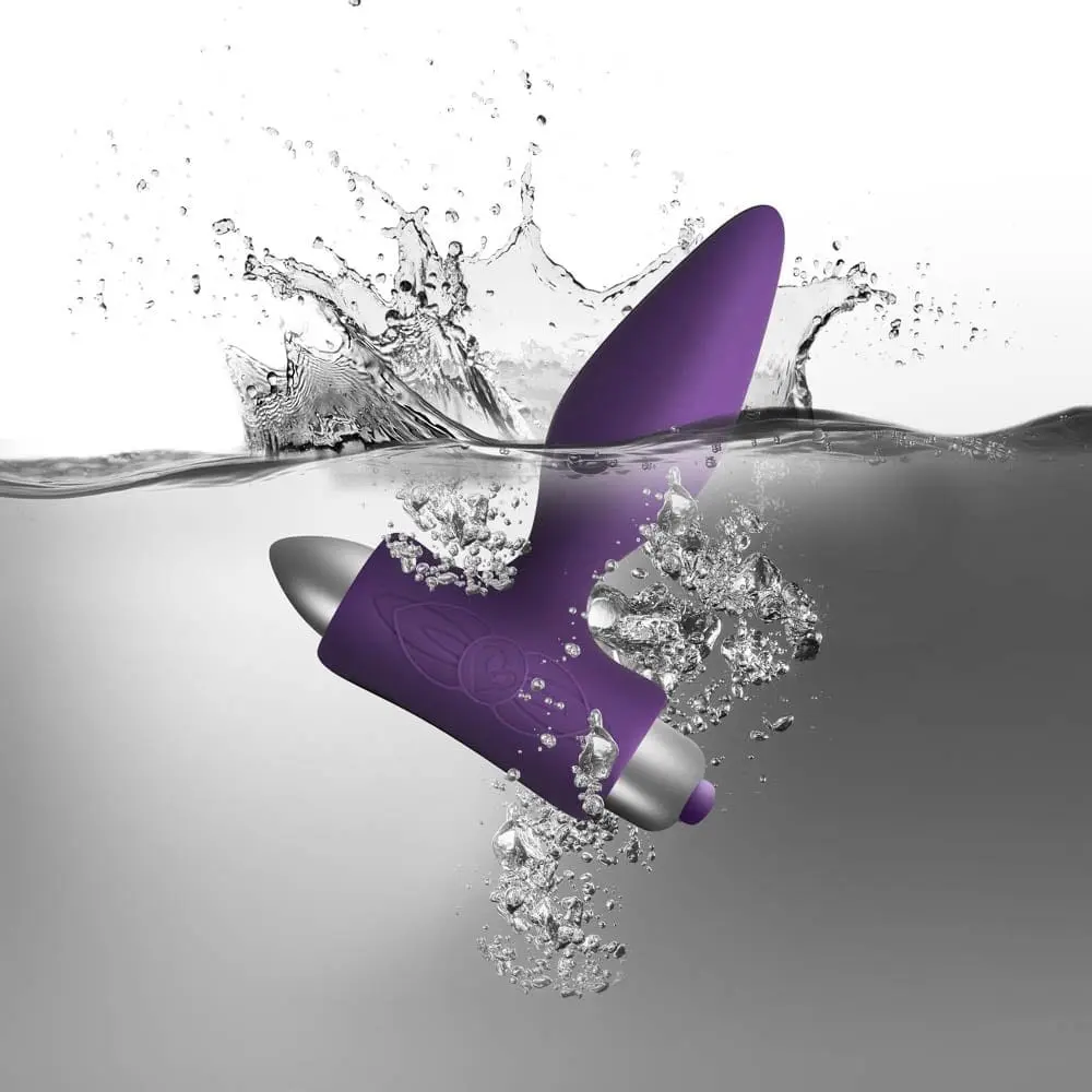 Rocks-Off Plug Purple — Lila Vibráló Anál Plug, 10 cm - Image 3