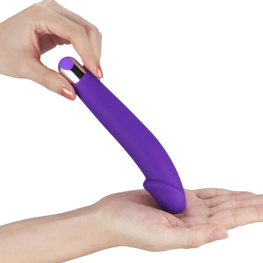 IJOY Silicone Dildo (16,5 cm) - univerzális vibrátor (lila) - Image 3
