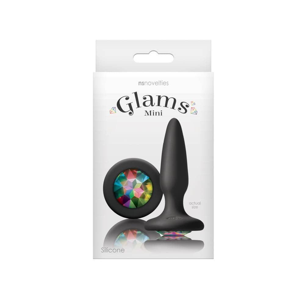 Glams Mini Rainbow - kristályos anál plug kezdőknek (fekete) - Image 3