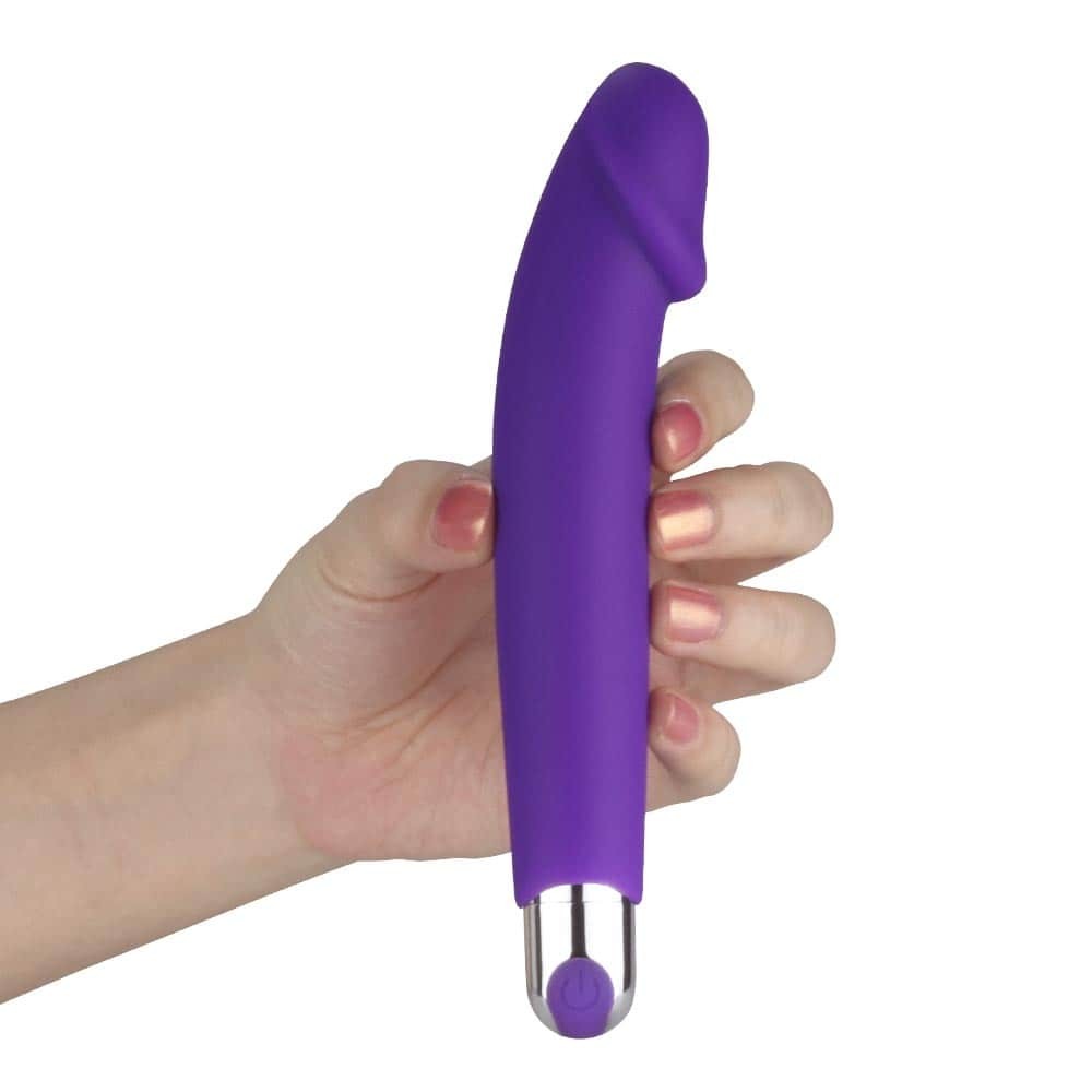 IJOY Silicone Dildo (16,5 cm) - univerzális vibrátor (lila) - Image 6