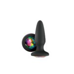 Glams Rainbow Gem - kristályos anál plug közepes mérettel (fekete)