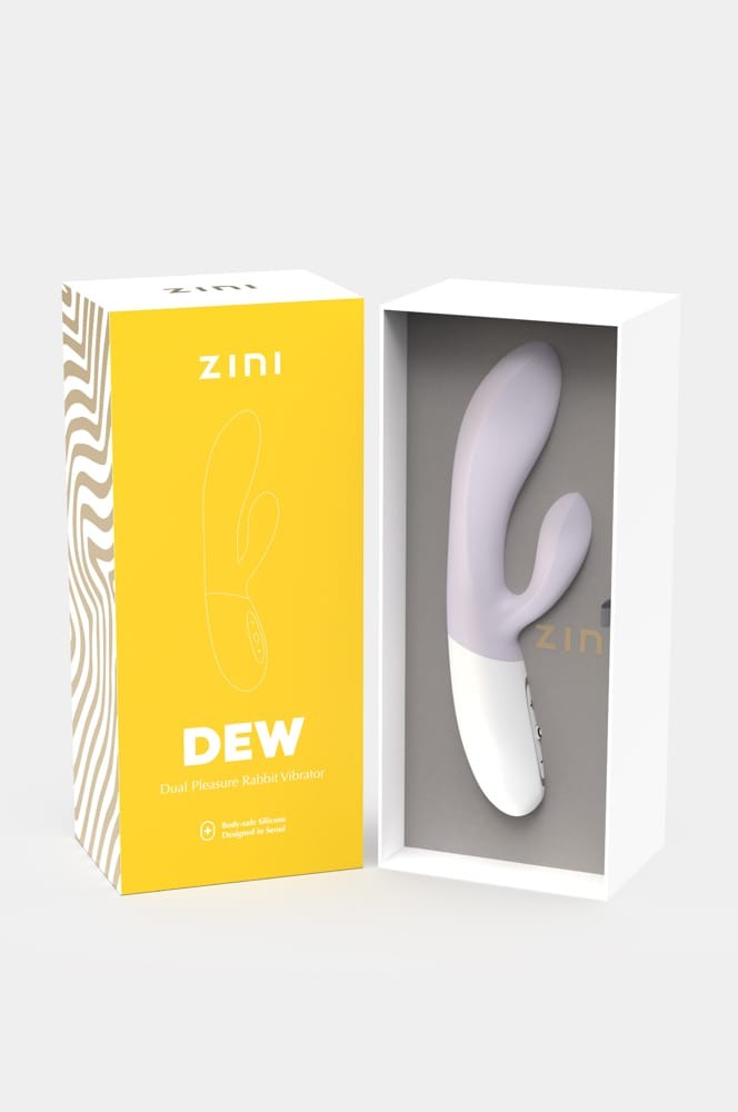 Zini Dew Dual Pleasure — Rabbit Vibrátor, Lila, 20 cm - Image 9