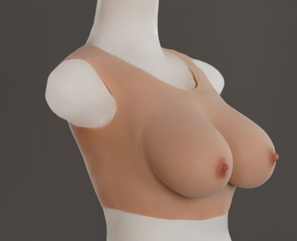 Silicone Breastplate - valósághű szilikon műmell, C Cup (testszínű) - Image 6