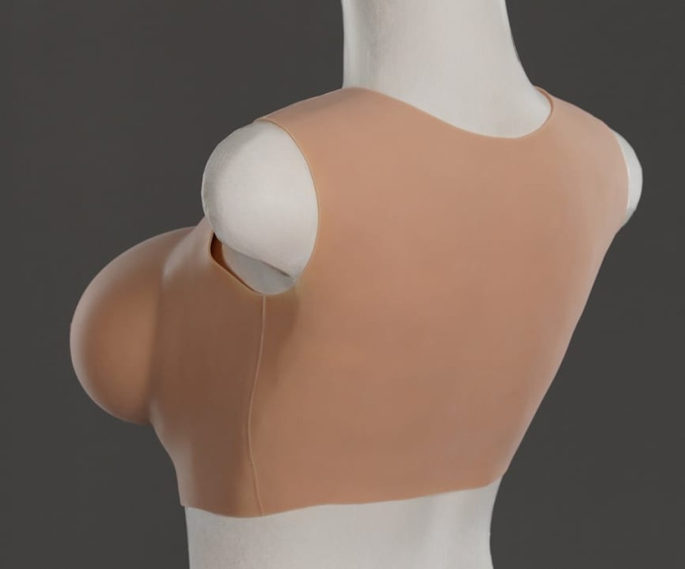 Realistic Silicone Breastplate D Cup - valósághű szilikon műmell (testszínű) - Image 8