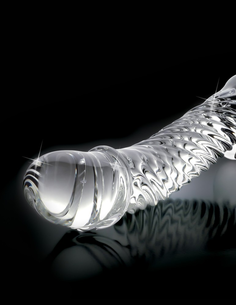No. 61 Clear — Üveg Dildó Spirális Herés G-Pont, 16,5 cm - Image 3