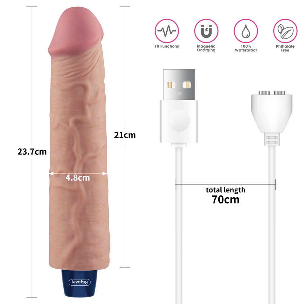 Real Softee újratölthető realisztikus vibrátor 23,5 cm - Image 4