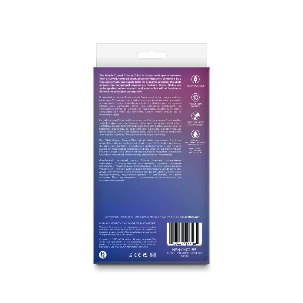Curve Vibrating Dildo - ívelt, távirányítós vibrátor (lila) - Image 3