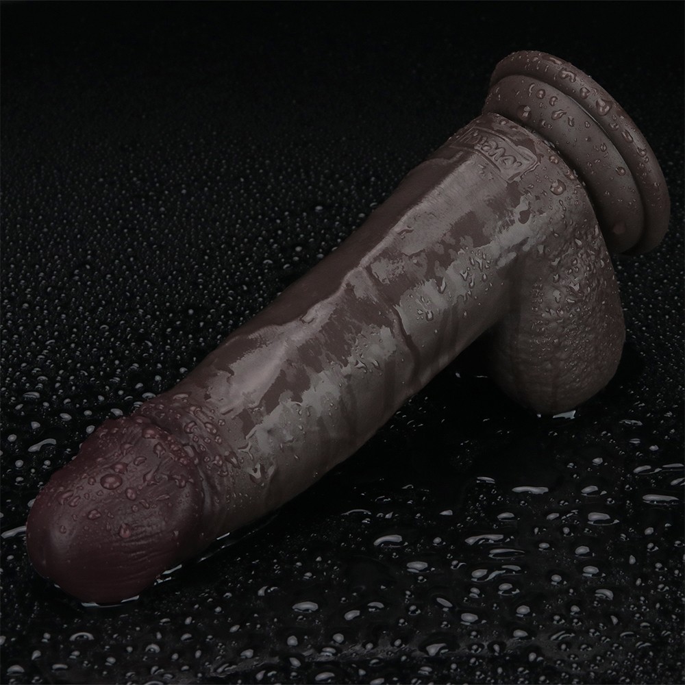 Lovetoy Sliding Skin Pro II Dual Layer — Fekete Dildó, 20 cm - Image 4