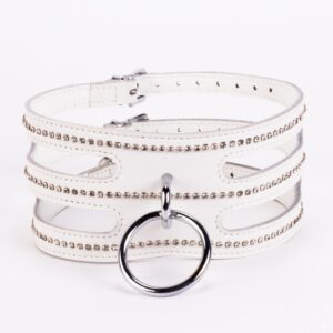 Designer Traingo Collar Made in Calf Softy Leather White