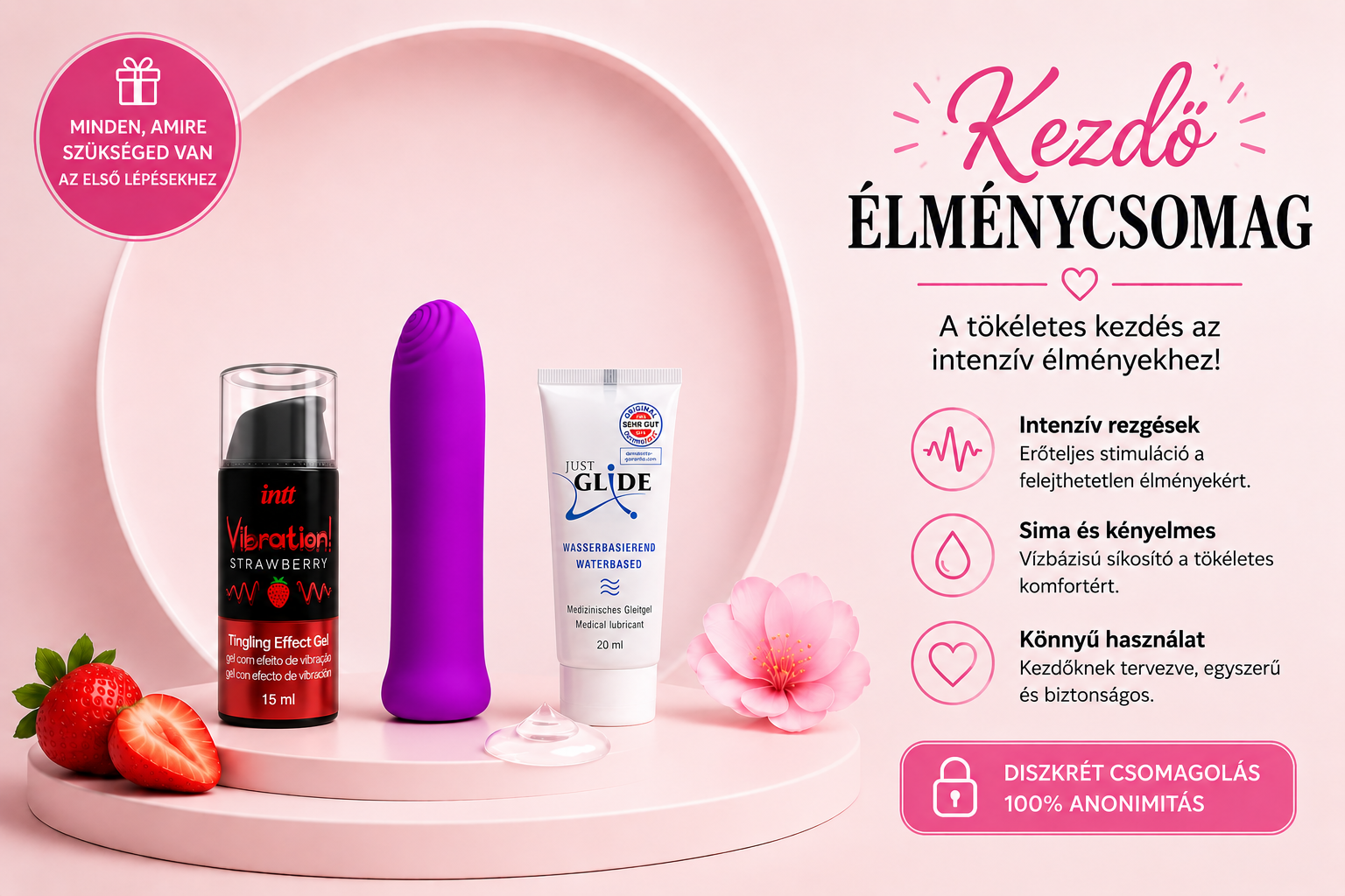 Kezdő Élménycsomag – Vibrátor és stimuláló gél