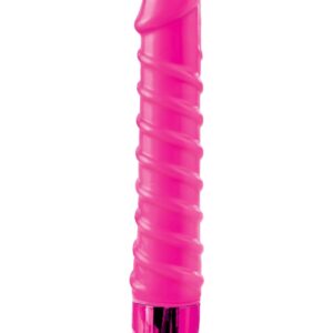 Classix Candy Twirl Massager bordázott vibrátor rózsaszín színben