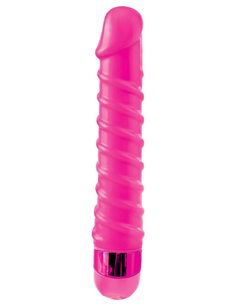 Classix Candy Twirl Massager bordázott vibrátor rózsaszín színben
