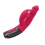 TITANZ 7 forgófejes rabbit vibrátor fém fogóval rózsaszín színben