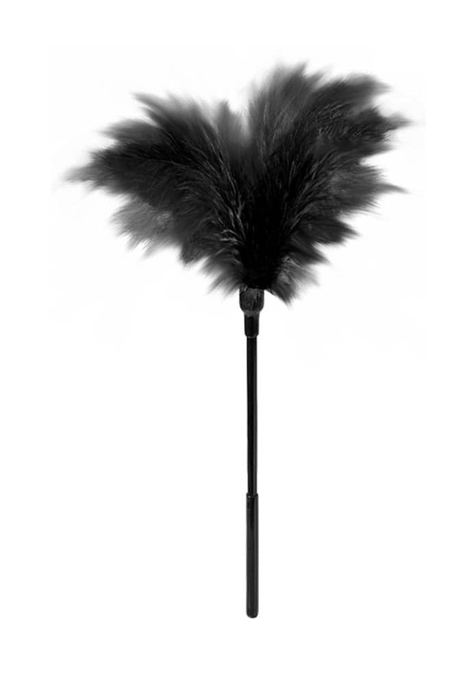 GP Small Feather Tickler – Fekete Toll Izgató Fém Nyéllel 32 cm - Image 2