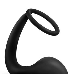 Cock Ring Plug - prosztata masszírozó péniszgyűrűvel (fekete)