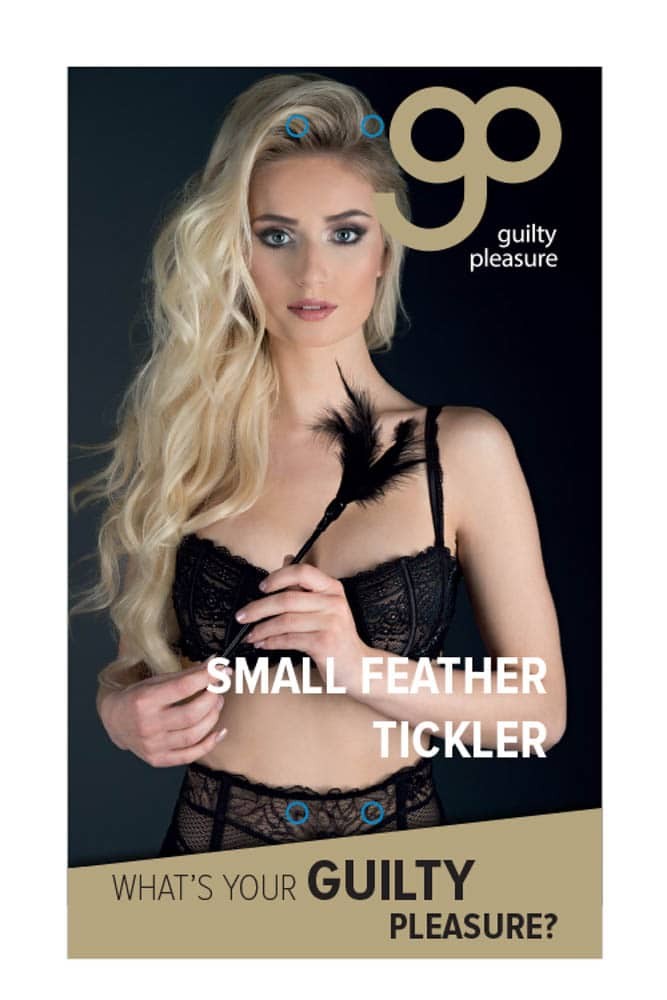 GP Small Feather Tickler – Fekete Toll Izgató Fém Nyéllel 32 cm