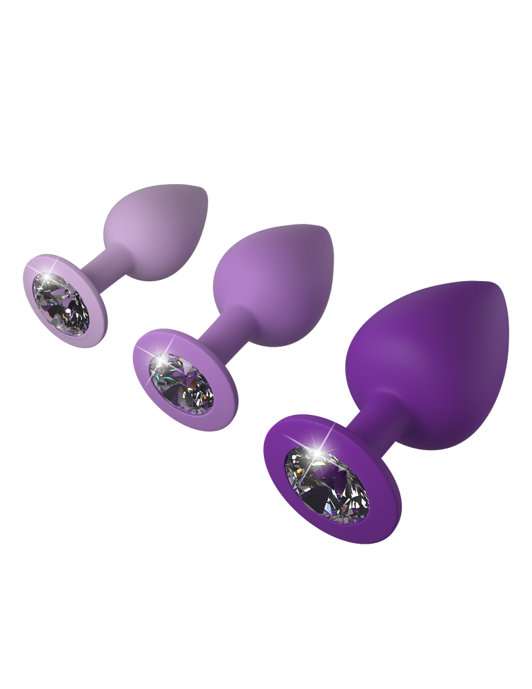 Pipedream Fantasy Little Gems — Szilikon Anál Plug Szett Kristálydísszel - Image 2