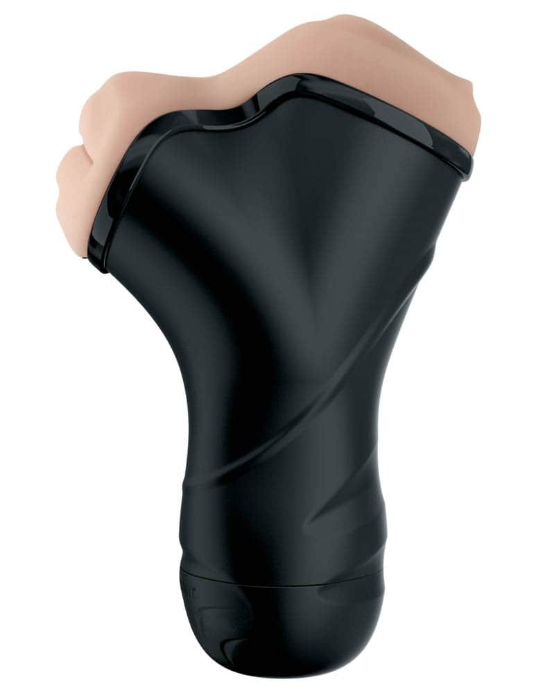 Penetration Vibrating Stroker - szívó és rezgő maszturbátor két nyílással (testszínű-fekete) - Image 2