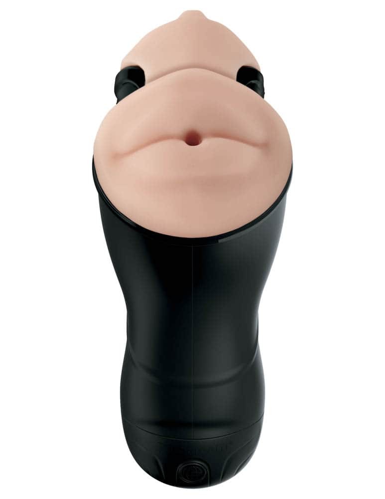 Penetration Vibrating Stroker - szívó és rezgő maszturbátor két nyílással (testszínű-fekete) - Image 5