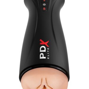 Fuck-Gasm 24,5 cm - vibrátoros és szívó maszturbátor LED-kijelzővel (fekete-testszínű)