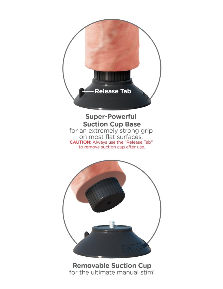 King Cock Vibrating Cock Light — Realisztikus Rezgő Vibrátor, 18 cm - Image 6
