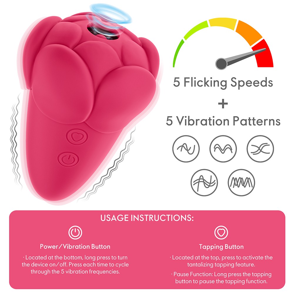 Lovetoy Flicker — Kettős Virág Csiklóizgató, Piros - Image 5