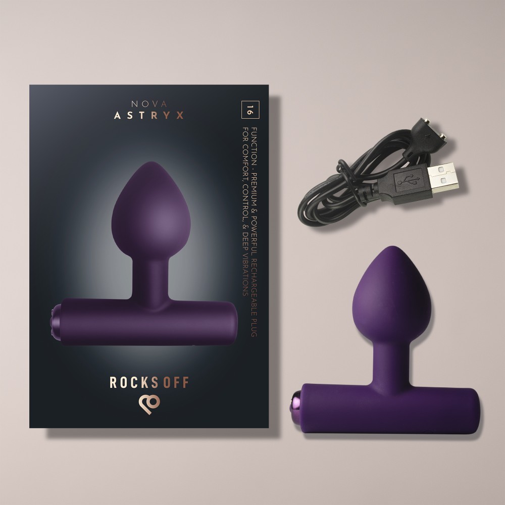 NOVA Astryx — Lila Vibráló Anál Plug 16 Móddal, Szilikon - Image 4