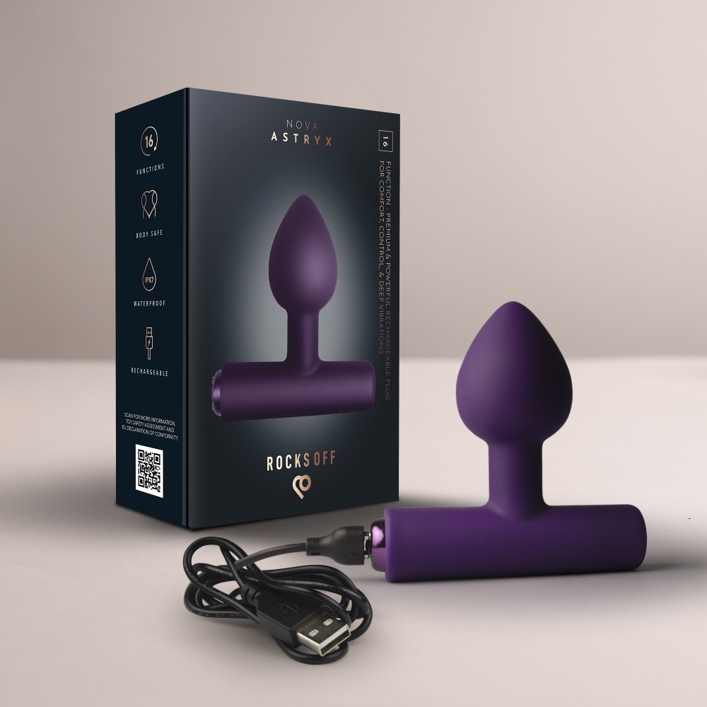 NOVA Astryx — Lila Vibráló Anál Plug 16 Móddal, Szilikon - Image 3