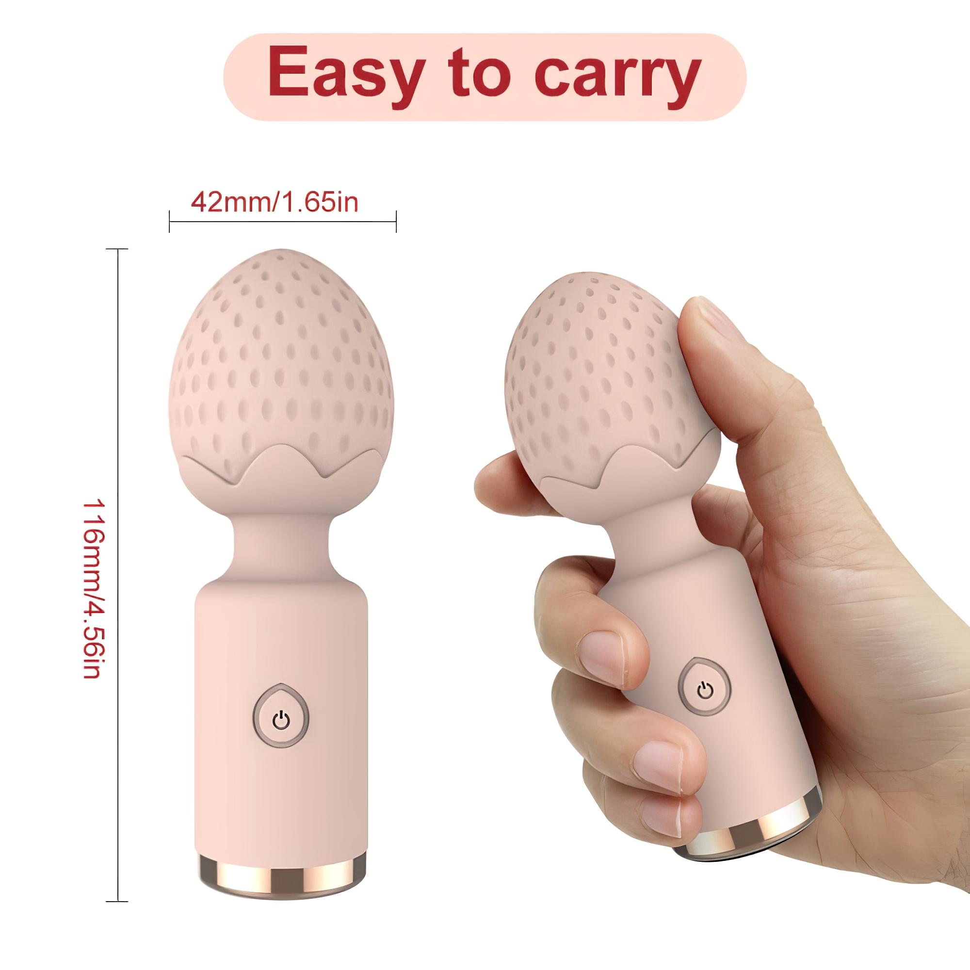Sunfo Strawberry — Vízálló Mini Masszírozó Vibrátor, Pink - Image 4