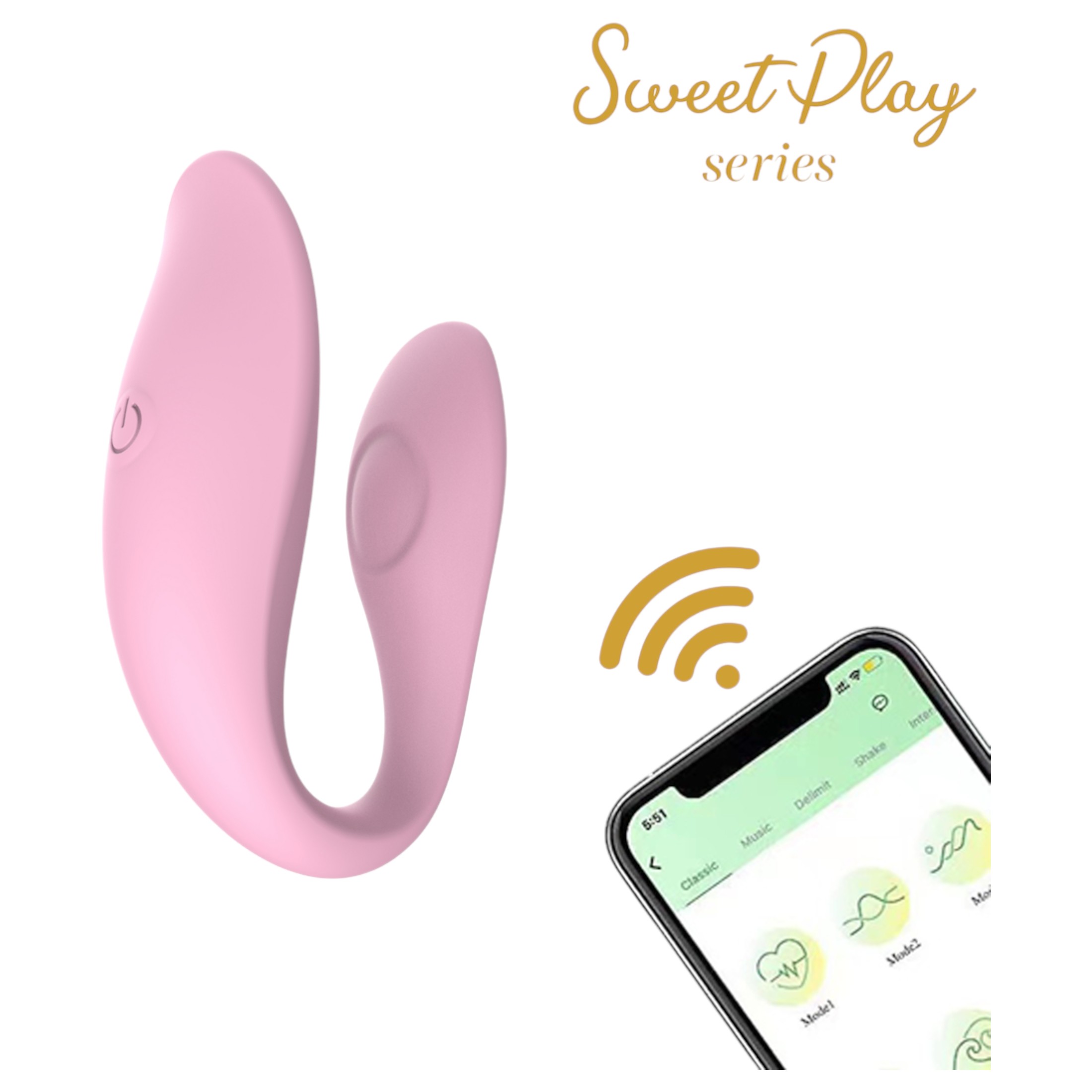 Sweet Play — App-vezérelt Párvibrátor, Pink - Image 2