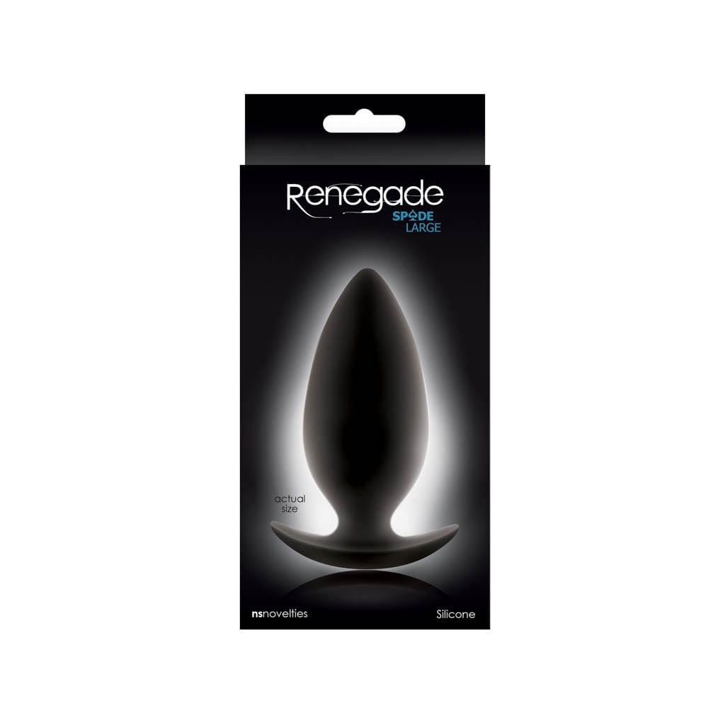 Spades Large 10 cm - anál plug biztonságos fogóval (fekete) - Image 2