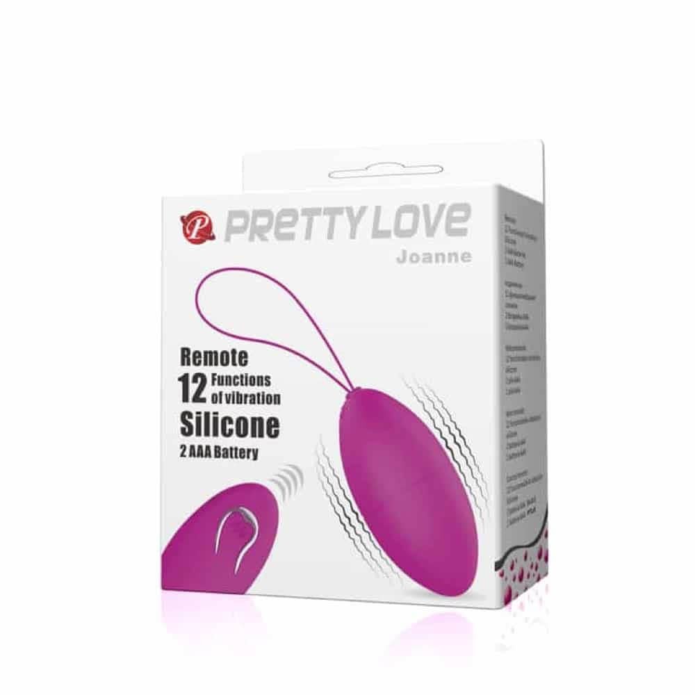 Pretty Love Joanne - távirányítós vibrátoros tojás 12 funkcióval (lila) - Image 11